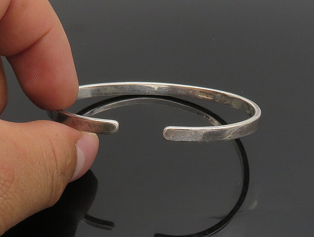 925 Sterling Silver  Vintage Minimalist Engraved Friend Cuff Bracelet  BT9414