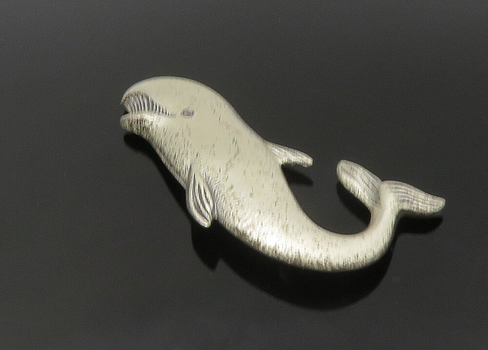 DANECRAFT 925 Sterling Silver  Vintage Whale Motif Brooch Pin  BP8846