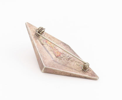 925 Sterling Silver Vintage Brooch Pin MEXICO Solid Geometric Sculpture  BP12190