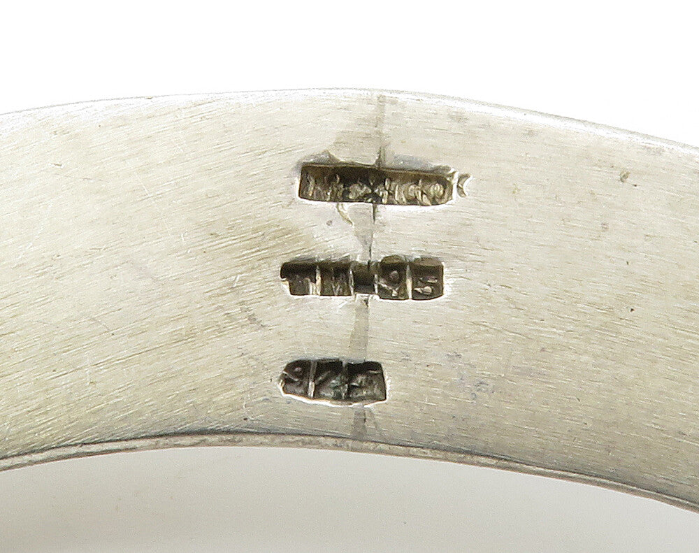 MEXICO 925 Sterling Silver  Vintage Shiny Fluted Detail Collar Necklace NE2415