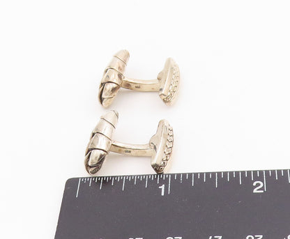 925 Sterling Silver Vintage Cuff Links SCOTT KAY Solid Domed Basket Weave TR4051