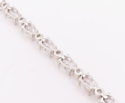 925 Sterling Silver Vintage Bracelet Multi Shape CZ Elegant Tennis Link  BT11880
