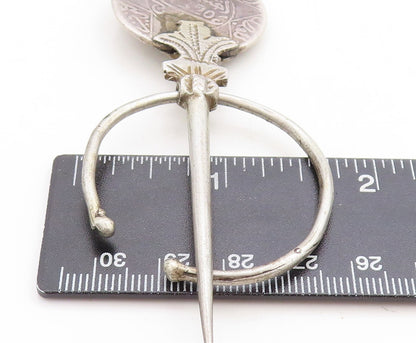Solid Silver Vintage Antique Oxidized Pattern Designer Chain Necklace NE1204