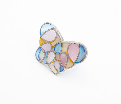 925 Sterling Silver  Mother Of Pearl Butterfly Cocktail Ring Sz 8  RG7896