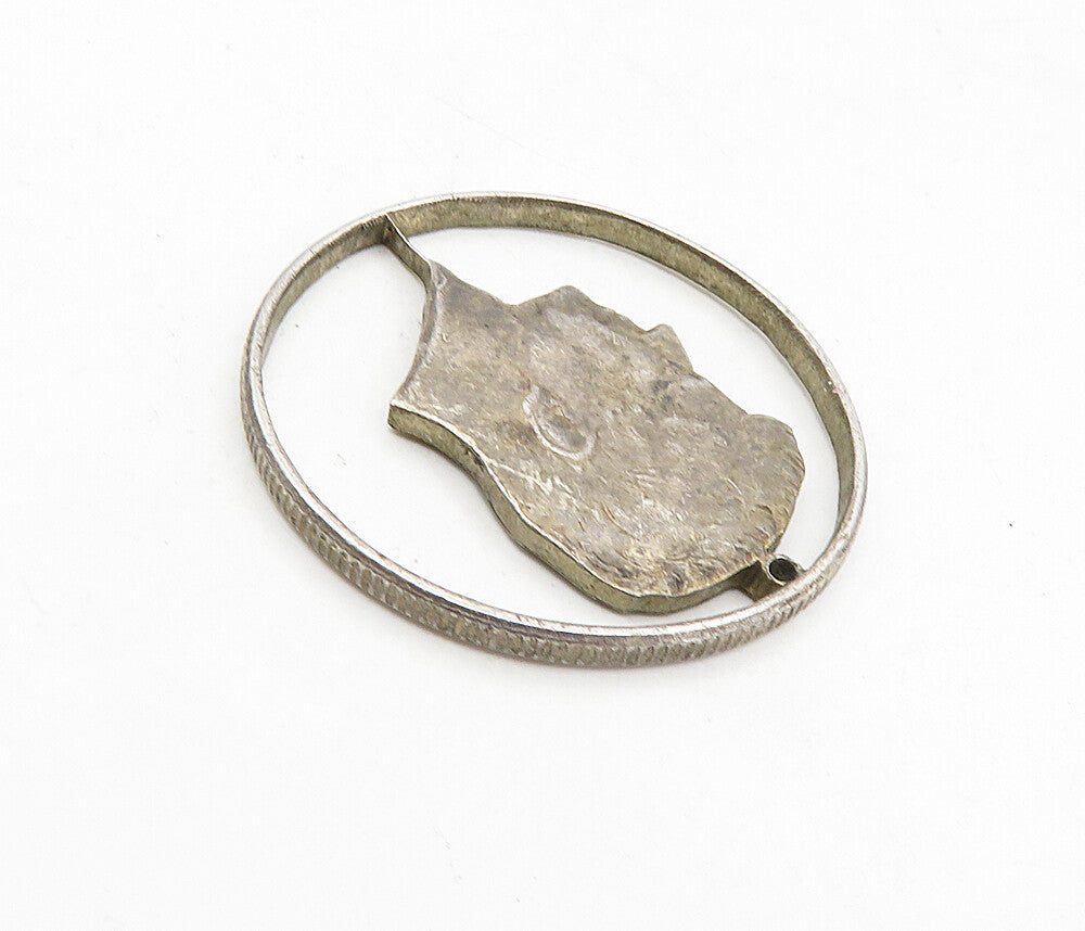 925 Sterling Silver  Vintage Antique United States Navy Round Pendant  PT6413