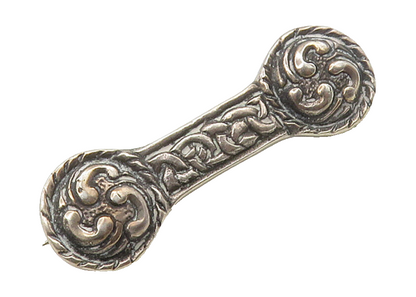 ENGLAND 925 Sterling Silver  Vintage Petite Dark Tone Bar Brooch Pin  BP6366