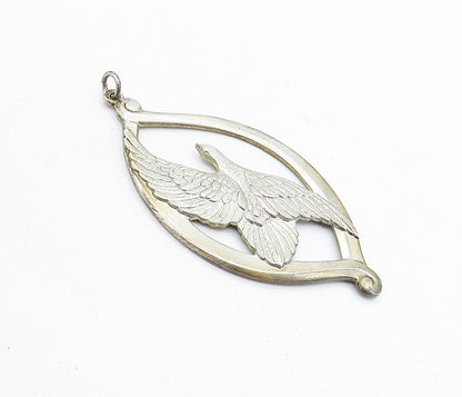 WALLACE 925 Sterling Silver  Vintage Peace On Earth Flying Dove Pendant PT3470