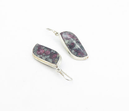 925 Sterling Silver  Gemstone Minimalist Shiny Dangle Earrings  EG3749