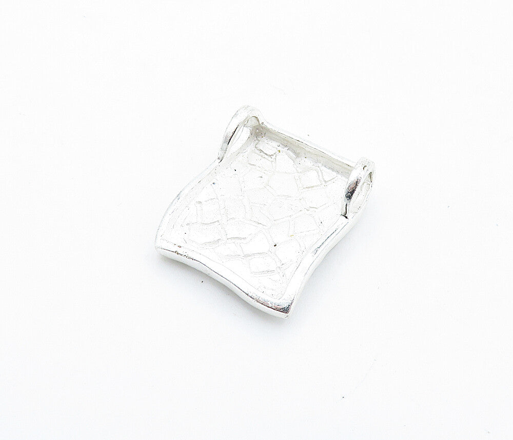 925 Sterling Silver Shiny Etched Spiral Design Square Slide Pendant PT4031