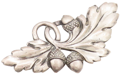 VIKINGCRAFT 925 Sterling Silver Vintage Leafy Nut Antique Brooch Pin  BP10498