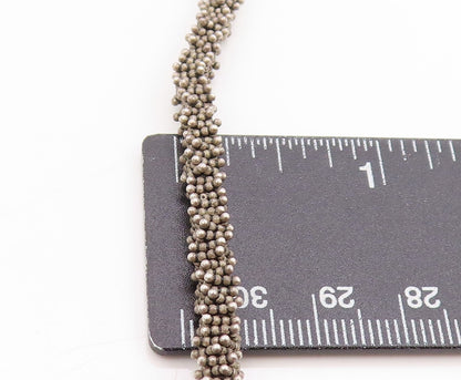 925 Sterling Silver Vintage Necklace Dark Tone Twisted Beaded Choker  NE4615