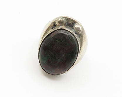 925 Sterling Silver  Vintage Anyolite Smooth Cocktail Ring Sz 10  RG14686