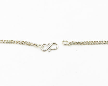 925 Sterling Silver  Vintage Amethyst Twist Petite Curb Chain Necklace  NE3061