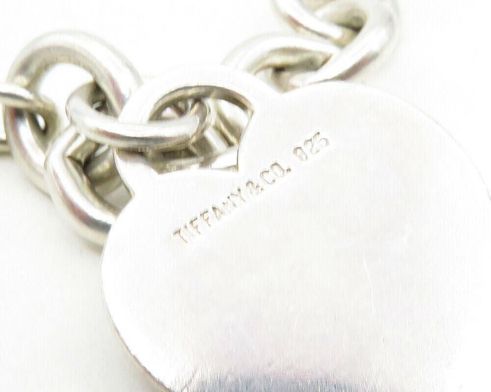 925 Sterling Silver  Vintage Love Heart Chain Bracelet  BT4191
