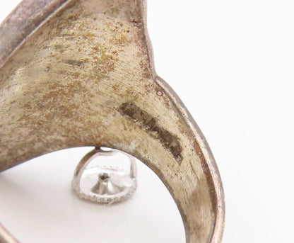 925 Sterling Silver Vintage Ring MEXICO Modernist Ribbed Band  Sz 9.5  RG35013