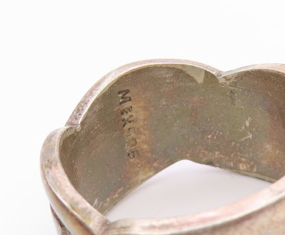 925 Sterling Silver Vintage Ring MEXICO Carved Celtic Knot Band  Sz 9.5  RG35595