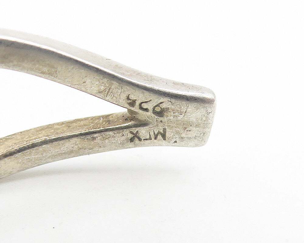 MEXICO 925 Sterling Silver  Vintage Open Diamond Shape Cuff Bracelet  BT4632