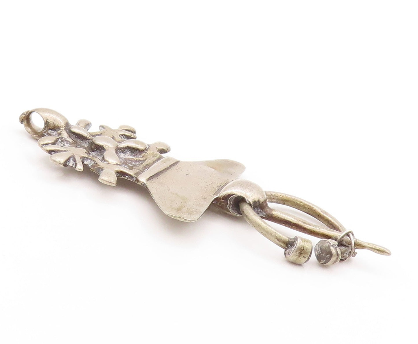 925 Sterling Silver Vintage Pendant Traditional North African Fibula  PT24237