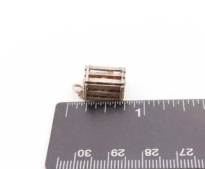 925 Sterling Silver Vintage Pendant A Crate Of Florida Sunshine Charm  PT25009