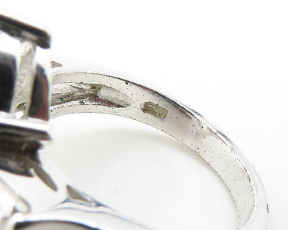 925 Sterling Silver  Sparkling Cubic Zirconia Cocktail Ring Sz 8  RG18550