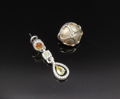 JUDITH RIPKA 925 Silver  Vintage Multi Stones Singles Lot Earrings  EG12023