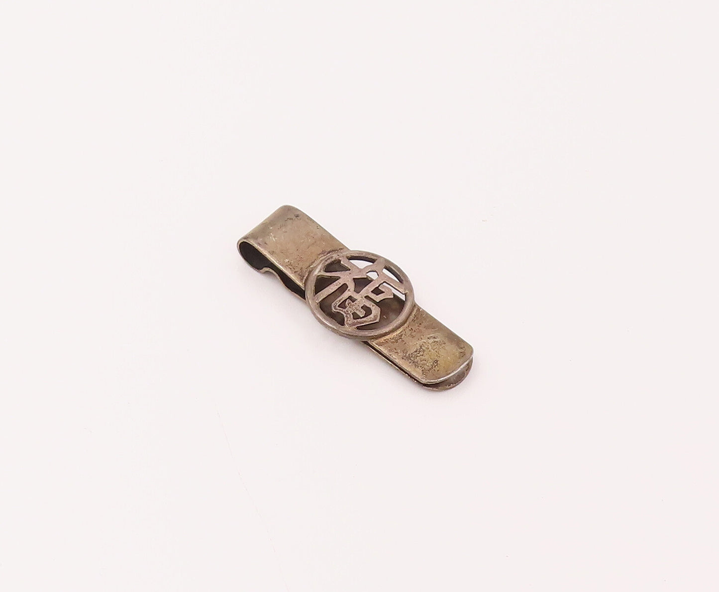 925 Sterling Silver  Vintage Fortune Carved In Chinese Tie Pin  TR3484