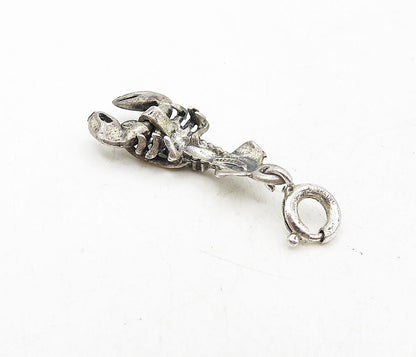 925 Sterling Silver  Vintage Petite Dark Tone Lobster Motif Pendant  PT6979