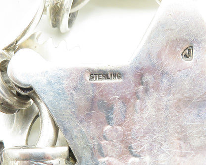 JAMES FENDENHEIM 925 Silver  Vintage Heavy Shiny Cactus Horse Belt  TR2510