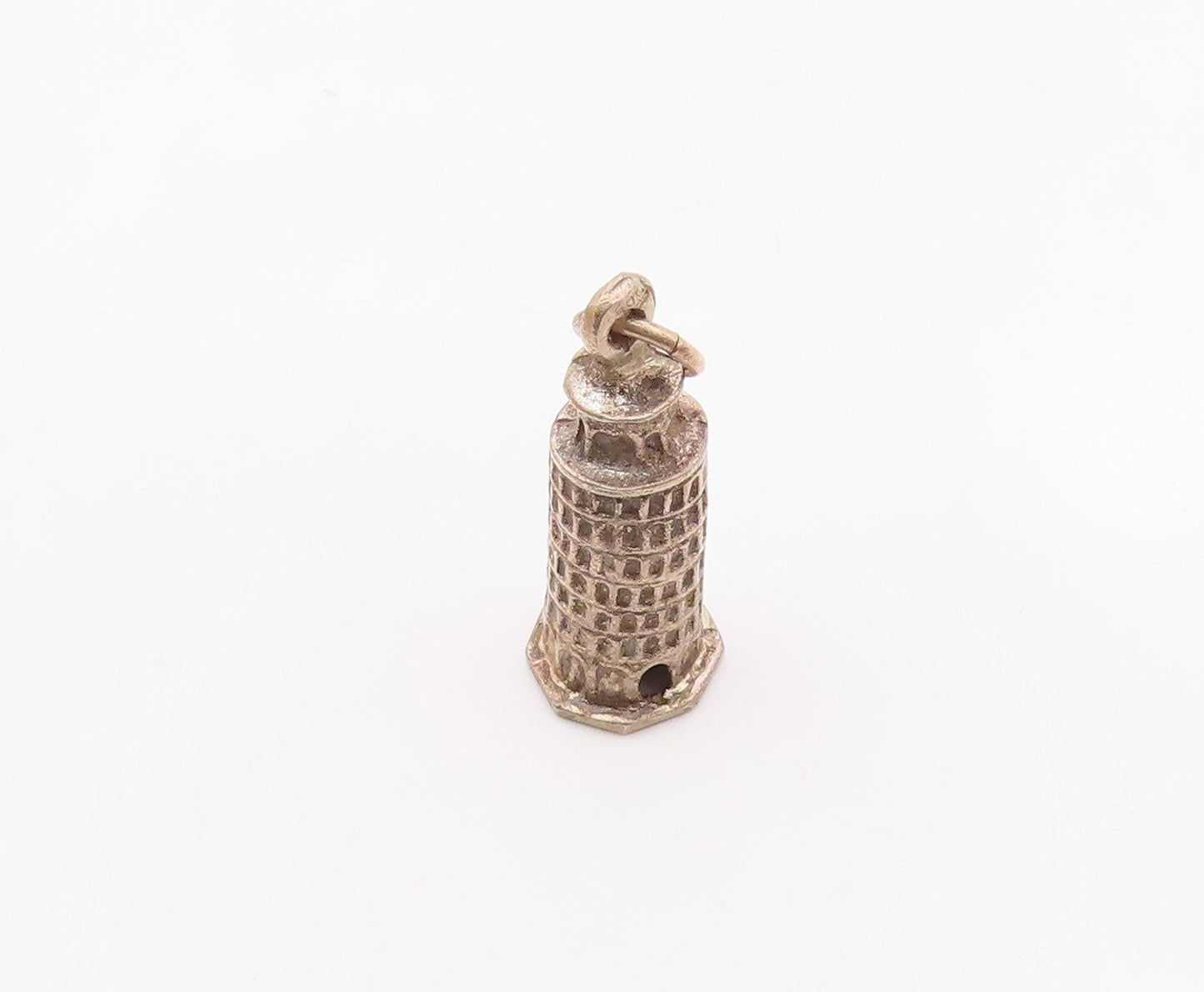925 Sterling Silver  Vintage Leaning Tower Of Pisa Souvenir Pendant  PT19441