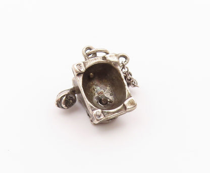 925 Sterling Silver  Vintage Old Fashioned Telephone Pendant  PT19429