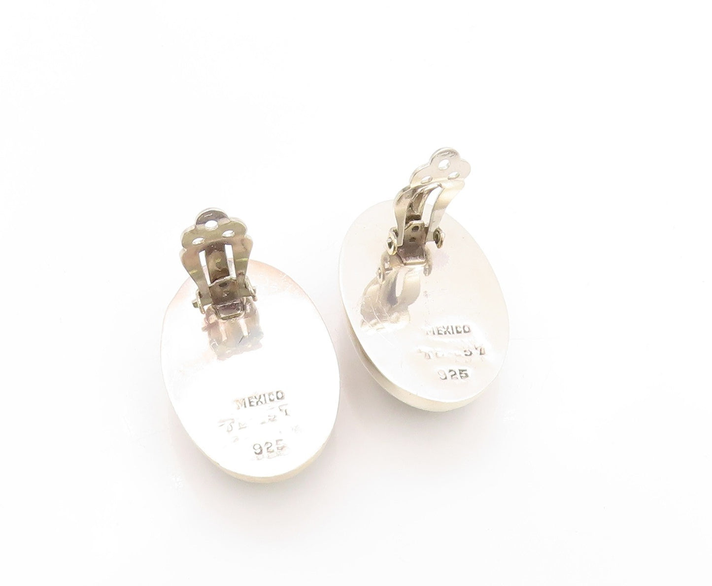 925 Sterling Silver Vintage Earrings MEXICO Modernist Dried Flowers  EG13583