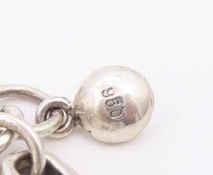 925 Sterling Silver  Vintage Shiny Hollow Snake Motif Chain Necklace  NE3722