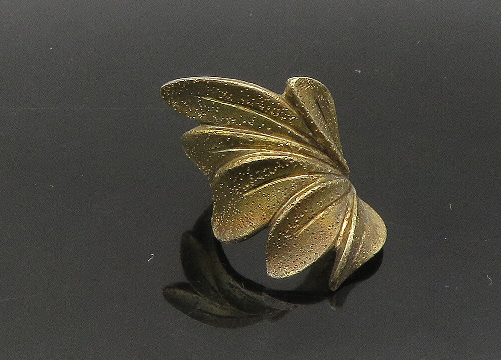 JACMEL 925 Sterling Silver  Vintage Floral Leaves Band Ring Sz 6.5  RG22094
