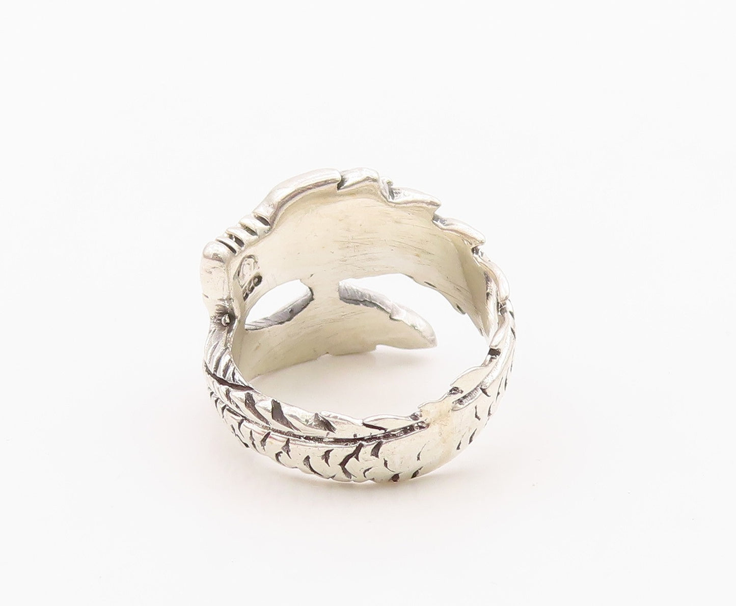 925 Sterling Silver Vintage Ring Modernist Chinese Dragon Wrap  Sz 5.5  RG36298