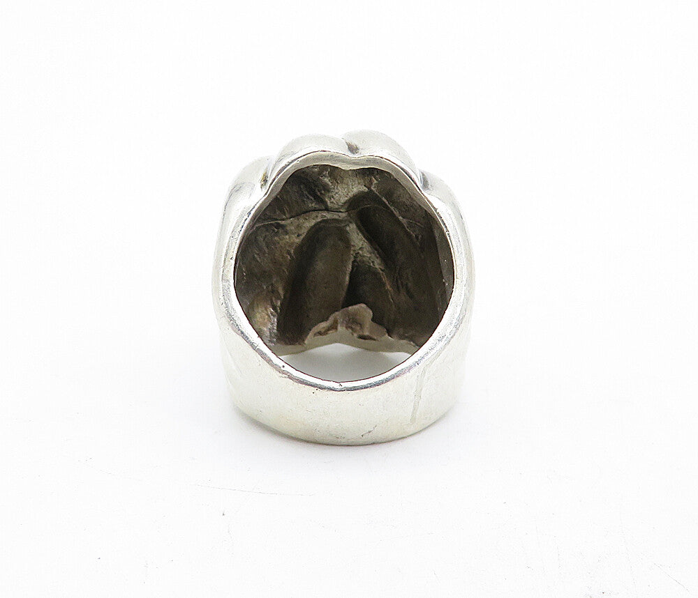 MEXICO 925 Sterling Silver  Vintage Shiny Braided Dome Band Ring Sz 7.5 RG5500