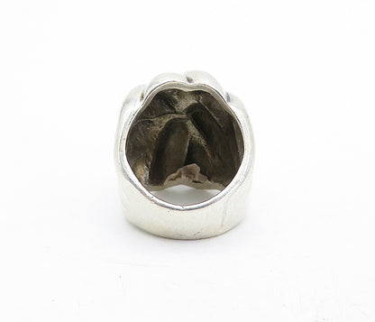MEXICO 925 Sterling Silver  Vintage Shiny Braided Dome Band Ring Sz 7.5 RG5500