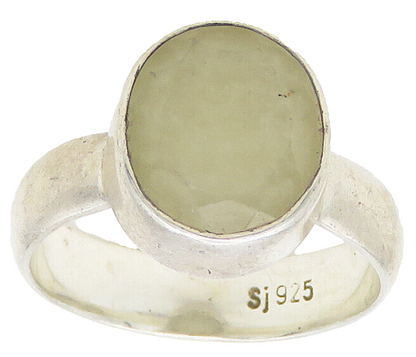 925 Sterling Silver  Vintage Faceted Quartz Smooth Cocktail Ring Sz 7  RG16933