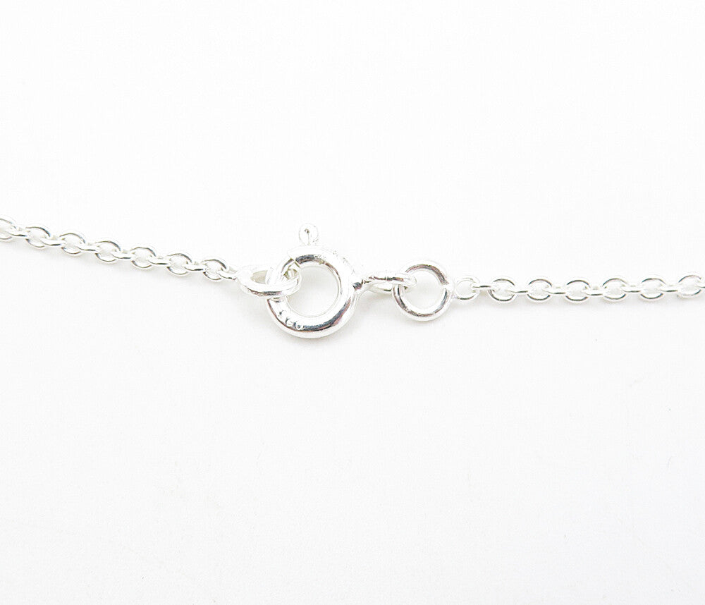 925 Sterling Silver  Cabochon Cut Amber Butterfly Thin Chain Necklace  NE1298
