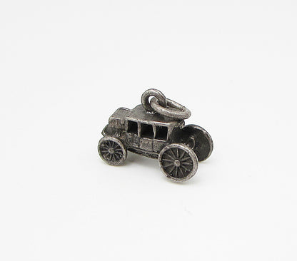 925 Sterling Silver  Vintage Old Fashion Car Charm Pendant  PT2281
