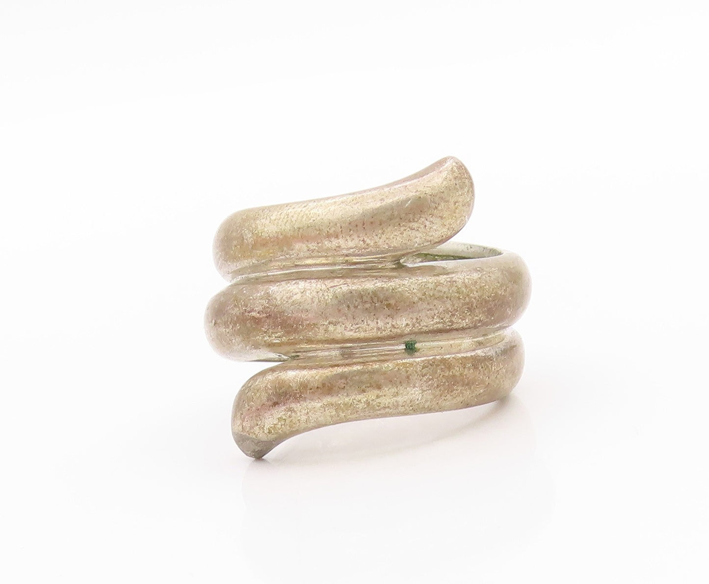 925 Sterling Silver Vintage Ring Solid Cutout Spiral Design  Sz 7  RG33350