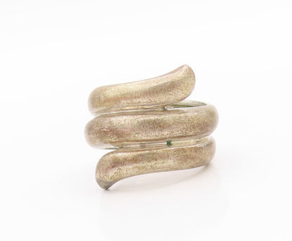 925 Sterling Silver Vintage Ring Solid Cutout Spiral Design  Sz 7  RG33350
