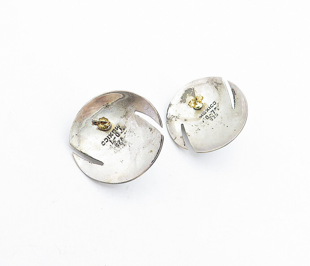 MEXICO 925 Sterling Silver  Vintage Cabochon Black Onyx Drop Earrings  EG2472