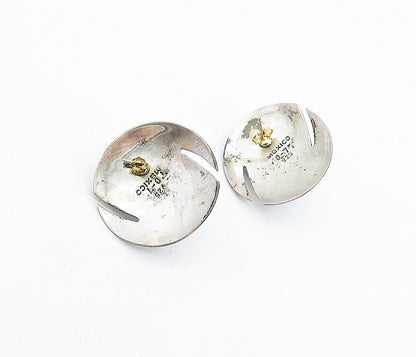 MEXICO 925 Sterling Silver  Vintage Cabochon Black Onyx Drop Earrings  EG2472