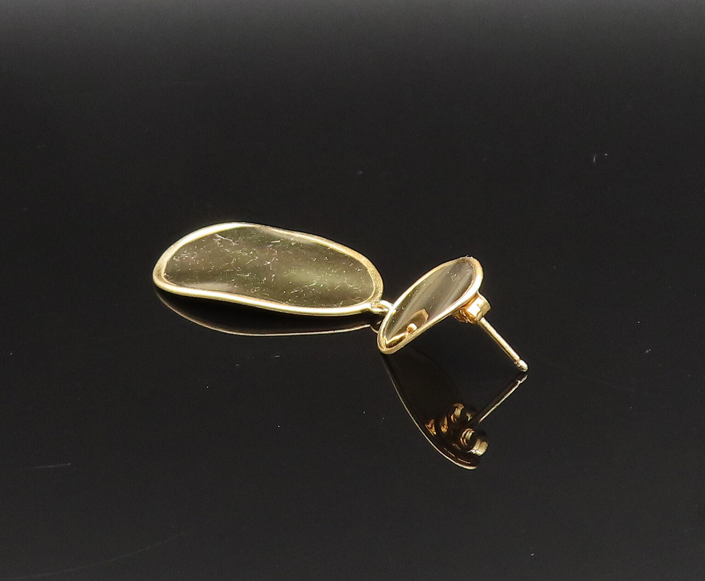 925 Sterling Silver  Vintage Shiny Gold Plated Dangle Earrings  EG11915