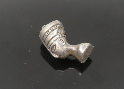 925 Sterling Silver  Vintage Egyptian Queen Nefertiti Hollow Pendant  PT17199