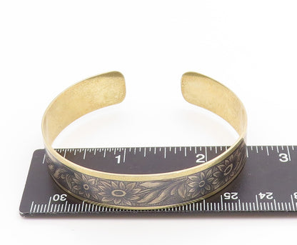 925 Sterling Silver Vintage Bracelet Gold Plated EAST EUROPE Floral Cuff BT11895