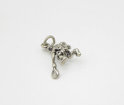 925 Sterling Silver  Vintage Tennis Player Charm Pendant  PT1912