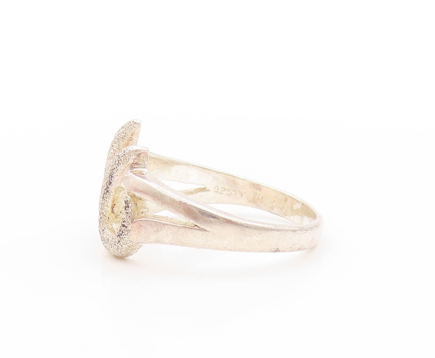 925 Sterling Silver Vintage Ring Modernist " W " Cutout  Sz 6  RG32955