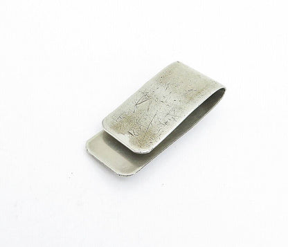 NAVAJO 925 Sterling Silver  Vintage Turquoise Bear Claw Money Clip  TR1181