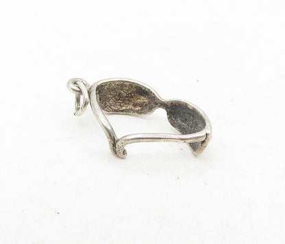 925 Sterling Silver  Vintage Petite Sun Glasses Motif Drop Pendant  PT6684